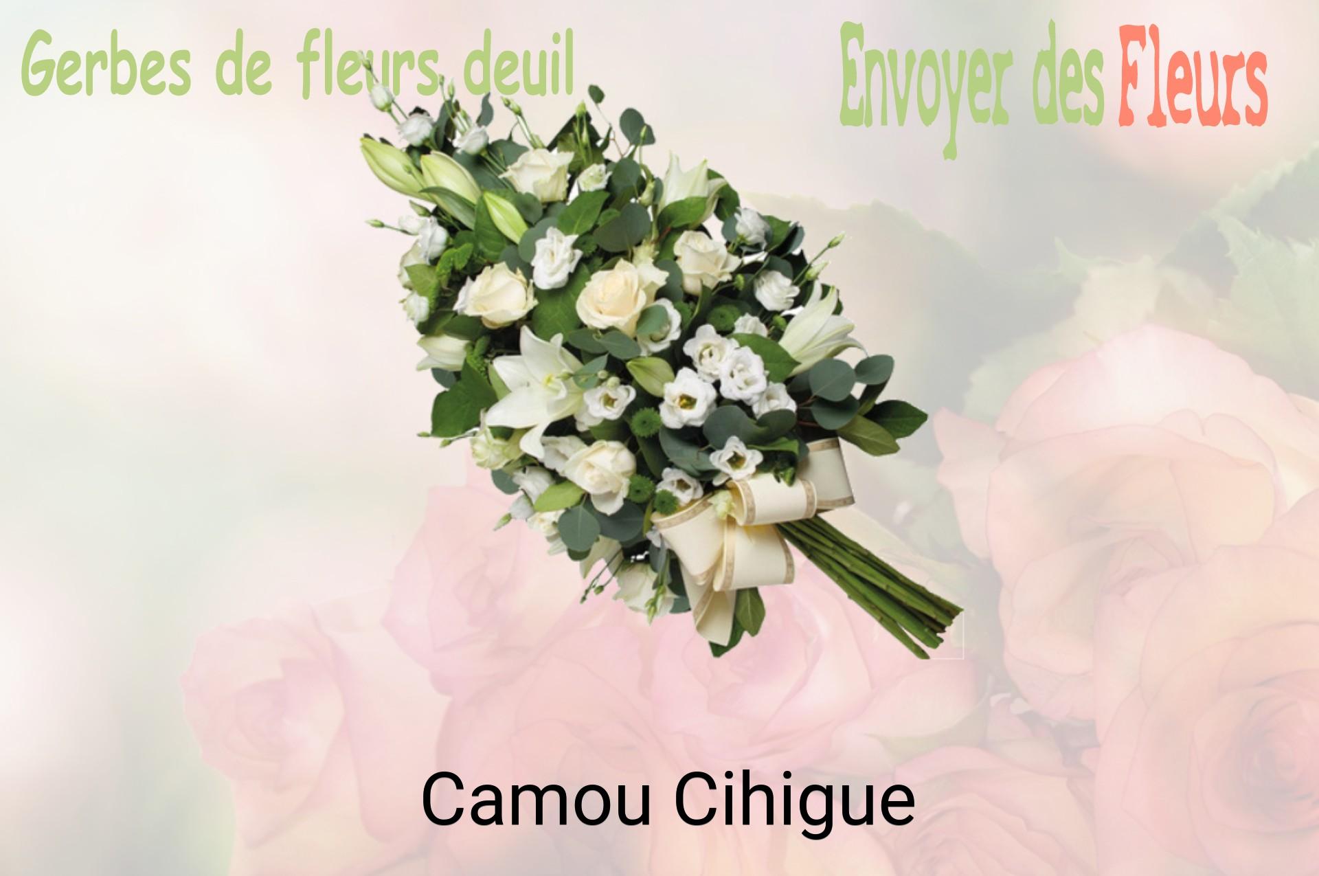 Gerbe de fleurs de deuil livrée à Camou-Cihigue